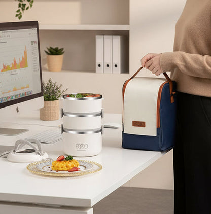Heavy-Duty Stainless Steel Stackable Lunch Box with Thermal bag
