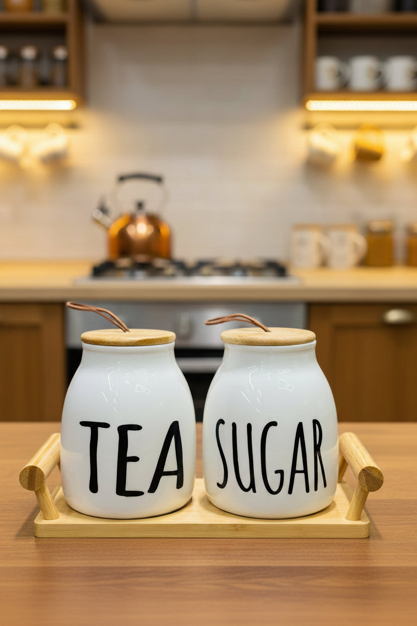 Modern Ceramic Tea & Sugar Canister Set - My Store