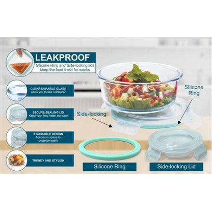 FreshLock™ Borosilicate Glass Food Storage Container Set – 3 Pieces