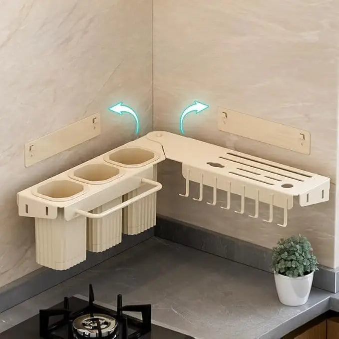 Rotatable Metal  Corner & Flat Wall Kitchen Organizer