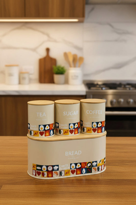 4-Piece Food & Passion Kitchen Storage Set - My Store