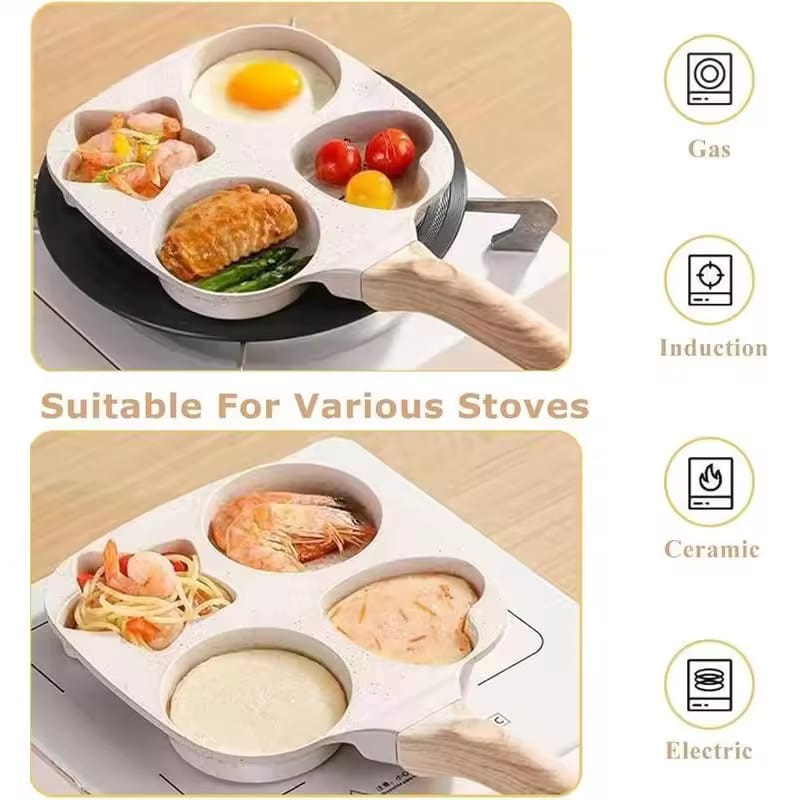 4-Hole Non-Stick Breakfast Pan – Heart & Star Design - My Store
