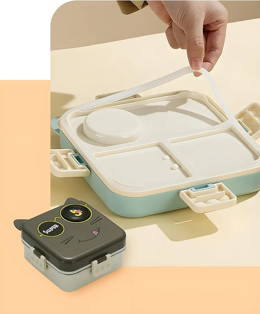 Super Cat Kids Lunch Box – 3 Compartment Stainless Steel Bento Box - My Store