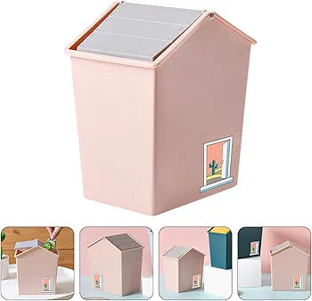 House-Shaped Desktop Trash Can with Swing Lid - My Store