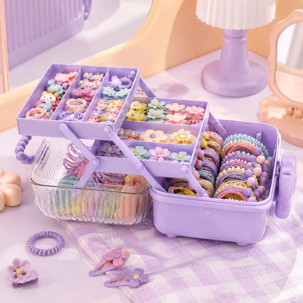 Multi-Tier Clear Top Makeup & Skincare Storage Organizer with Bow Latch