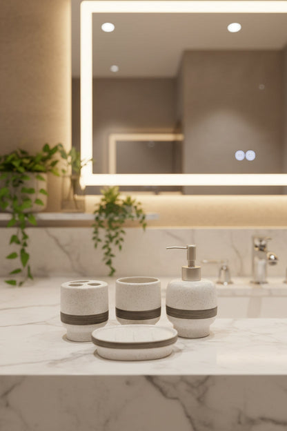 4-Piece Ceramic Bathroom Accessory Set