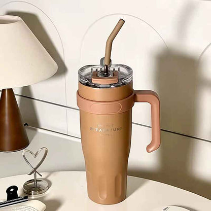 Sitarayuri Coffee Stainless Steel Vacuum Insulated Tumbler With Lid, Straw & Handle