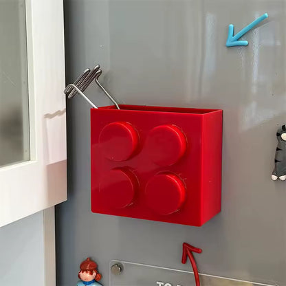 Building Block Magnetic Storage Pocket | Fridge & Metal Surface Organizer