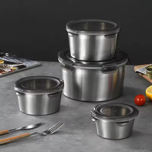 4-Piece Premium Stainless Steel Food Storage Set - My Store