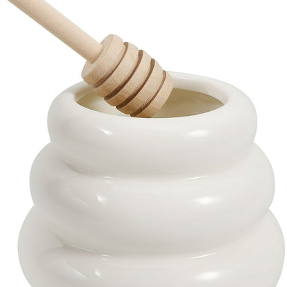 Ceramic Honey Pot with Wooden Dipper - My Store