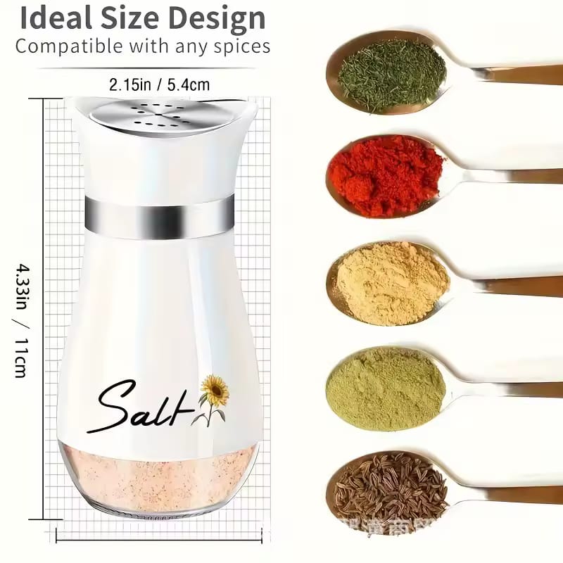 2-Piece Salt & Pepper Shaker Set with Holder Stand (120ml Each)
