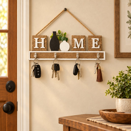 Rustic HOME Wooden Wall Hanging Key Holder