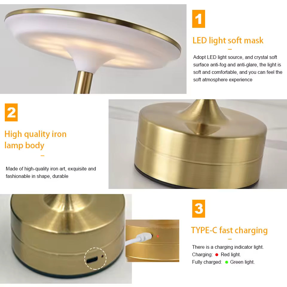 Luxury Minimalist Cordless Led Table Lamp - My Store