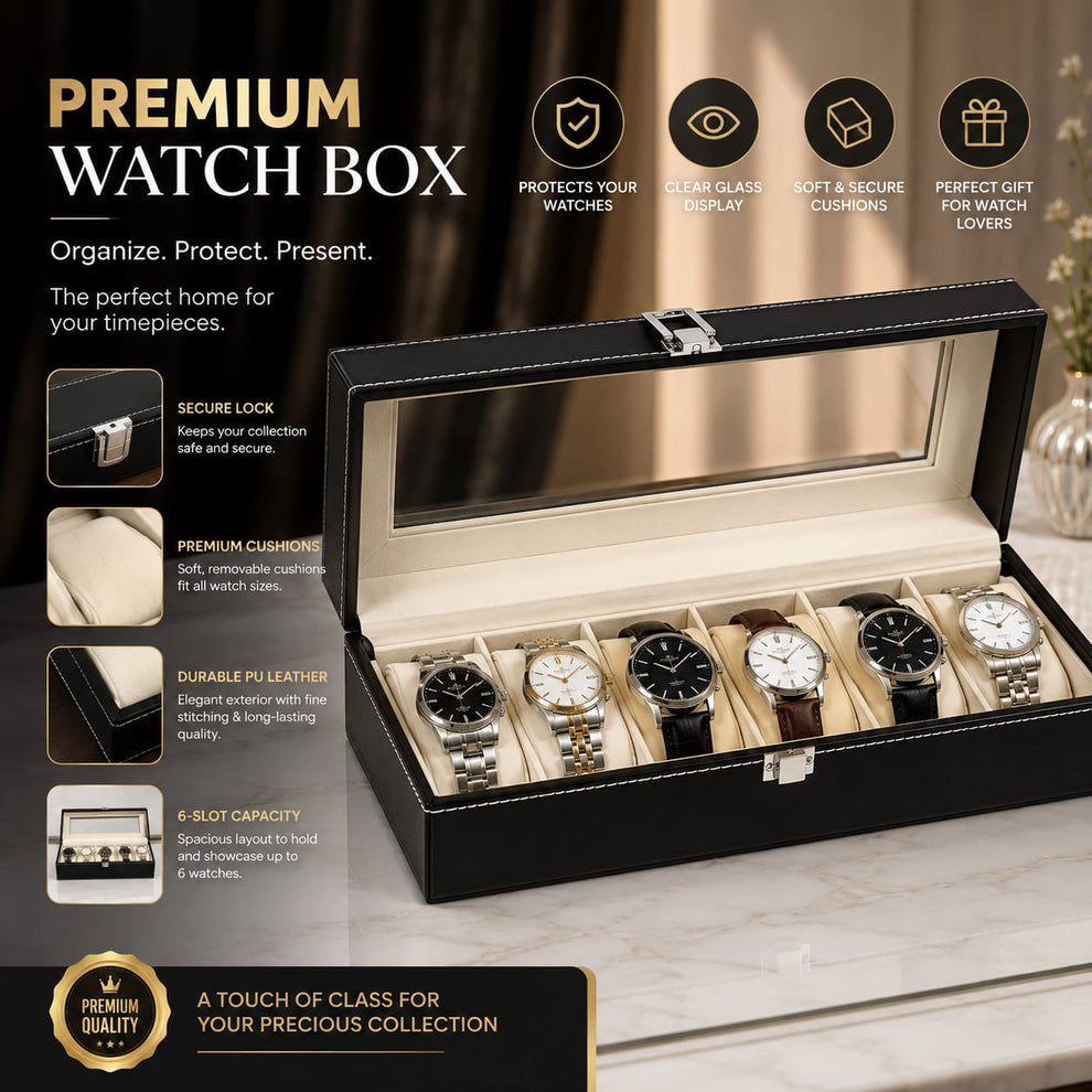 Premium Leather Watch Organizer & Display Box