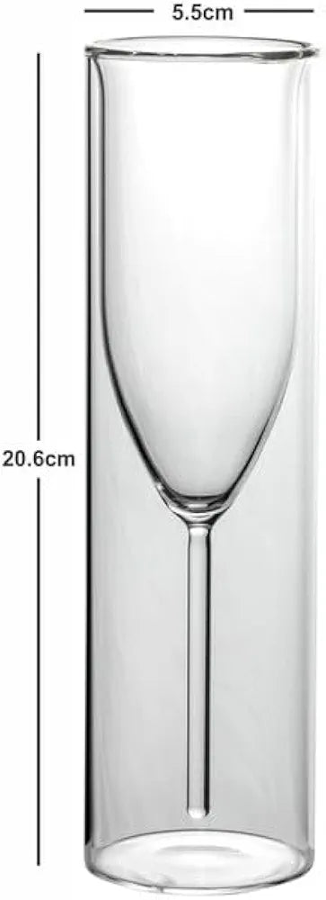 Double-Walled Borosilicate Glass Champagne Flute Set – Pack of 2 - My Store
