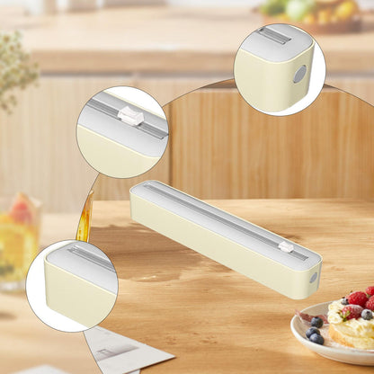 Adjustable Cling Wrap Dispenser with Hidden Slide Cutter