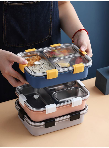 3-Grid Insulated Stainless Steel Lunch Box – 750ML - My Store