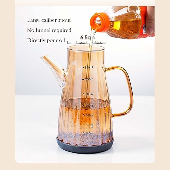 Glass Oil Dispenser with Colored Handle (Anti-Drip Design) - My Store