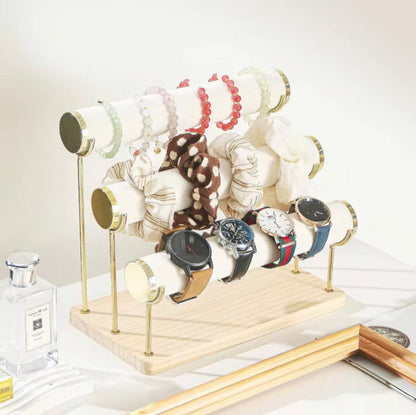 3-Tier Wooden Jewelry & Watch Display Stand Organizer