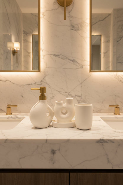 4-Piece Nordic Ceramic Bathroom Accessories Set