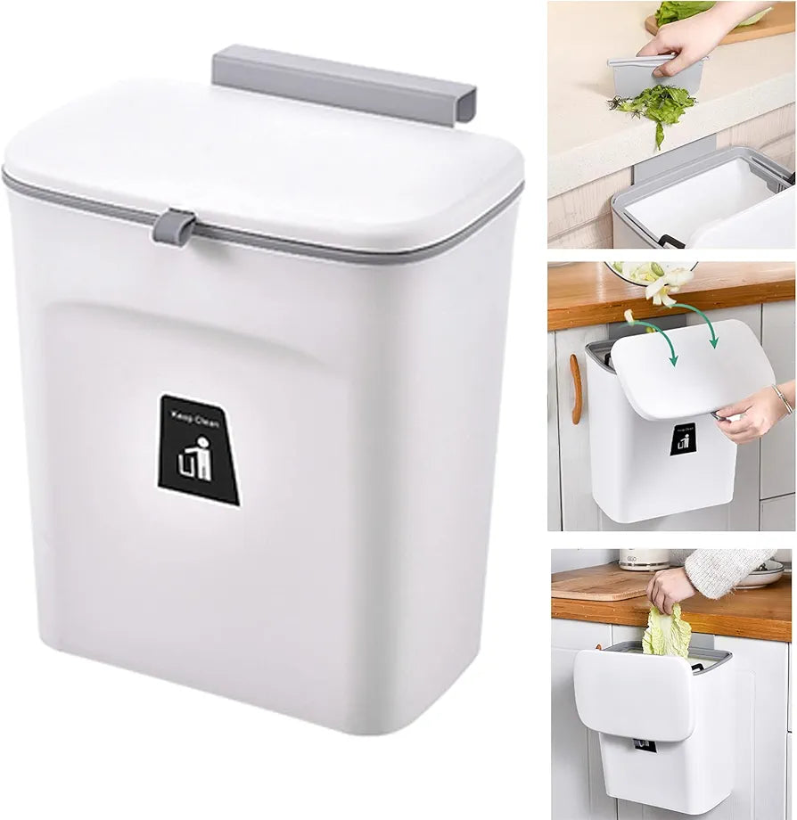 Wall-Mounted Hanging 9L Kitchen & Bathroom Bin - My Store