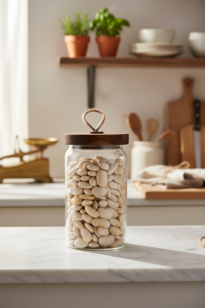 Danny Home™ Premium Acacia Wood Glass Storage Jars