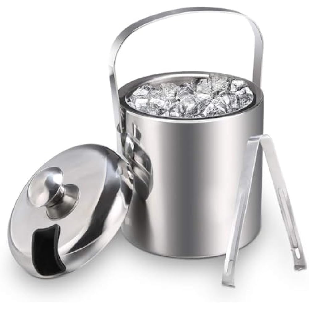 Ice Bucket with Lid and Strainer and Ice Tong - My Store
