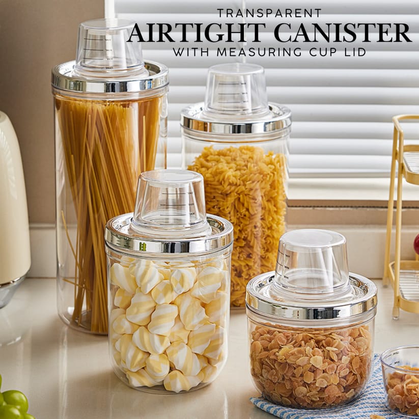 Premium Airtight Food Storage Canister with Measuring Cup Lid - My Store