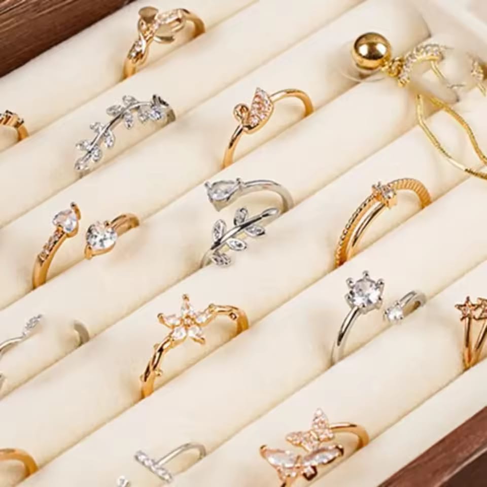 3-Drawer Wooden & Acrylic Jewelry Organizer