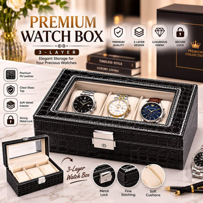 Premium Leather Watch Organizer & Display Box