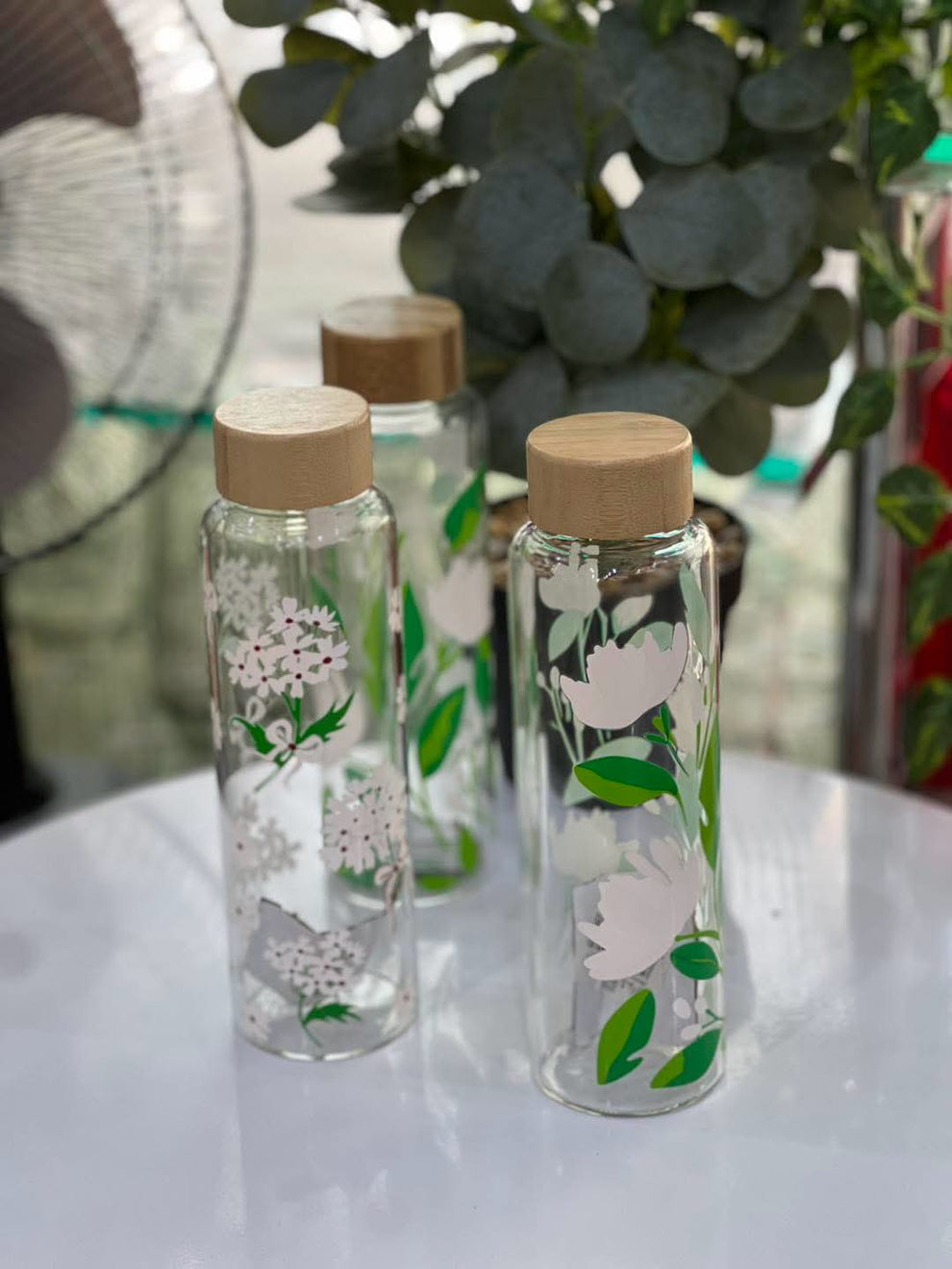 Borosilicate Glass Bottle with Bamboo Lid – 500ml