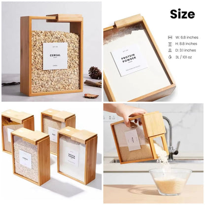 Premium Bamboo & Acrylic Airtight Storage Containers