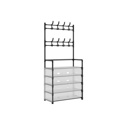 Multifunctional Entryway Organizer with Coat Rack & Shoe Cabinet