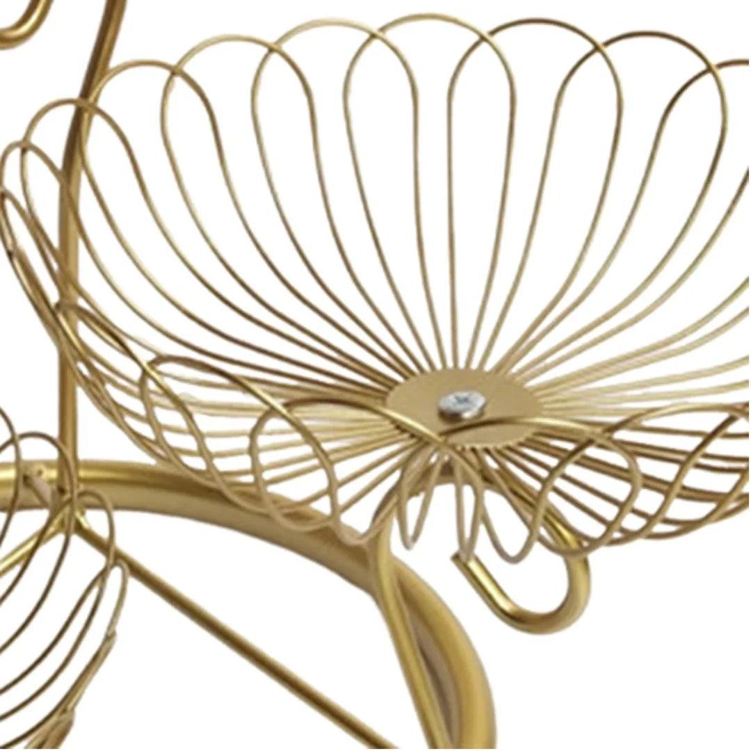 3-Tier Gold Lotus Wire Fruit Basket & Multi-Purpose Serving Stand - My Store
