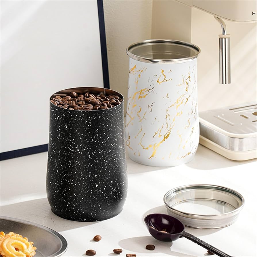 1000ml Metal Coffee Storage Canister with Spoon - My Store