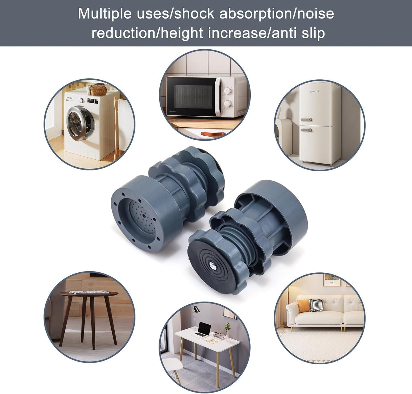 Adjustable Anti-Vibration Washing Machine Stand (Set of 4) - My Store