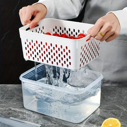 3-Piece Fresh-Keeping Fridge Organizer Set with Drain Baskets - My Store