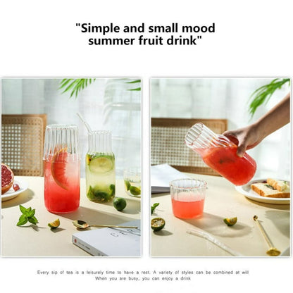 Ribbed Bedside Water Carafe & Glass Set – 600ml
