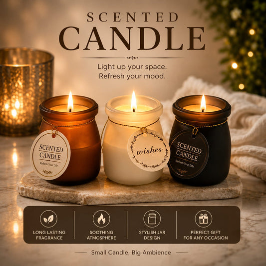 Scented Candle – Elegant Glass Jar