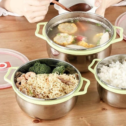 3-Piece Stainless Steel Mixing & Storage Bowl Set with Airtight Lids - My Store