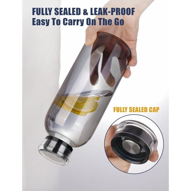 Time-Marked Gradient Glass Water Bottle – 750ml / 25 oz