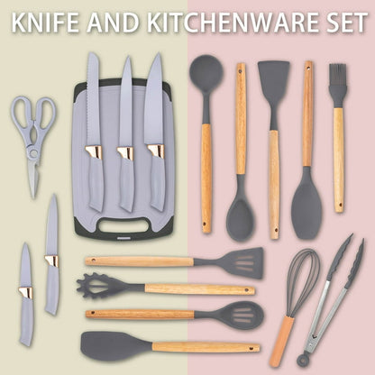 20-Piece Kitchen Utensils & Knife Set with Stand