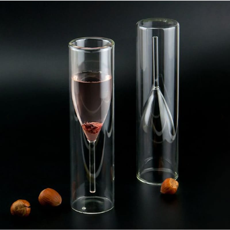 Double-Walled Borosilicate Glass Champagne Flute Set – Pack of 2 - My Store