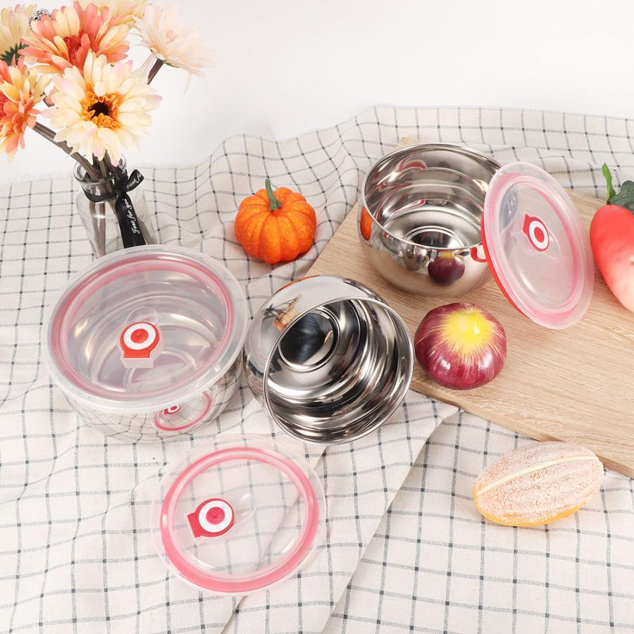 3 Sizes Stainless Steel Food Container with Airtight Plastic Lid - My Store