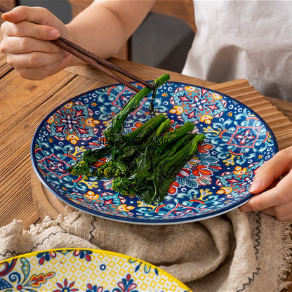 Royal Midnight Blue Hand-Painted Moroccan Ceramic Dinner & Quarter Plates