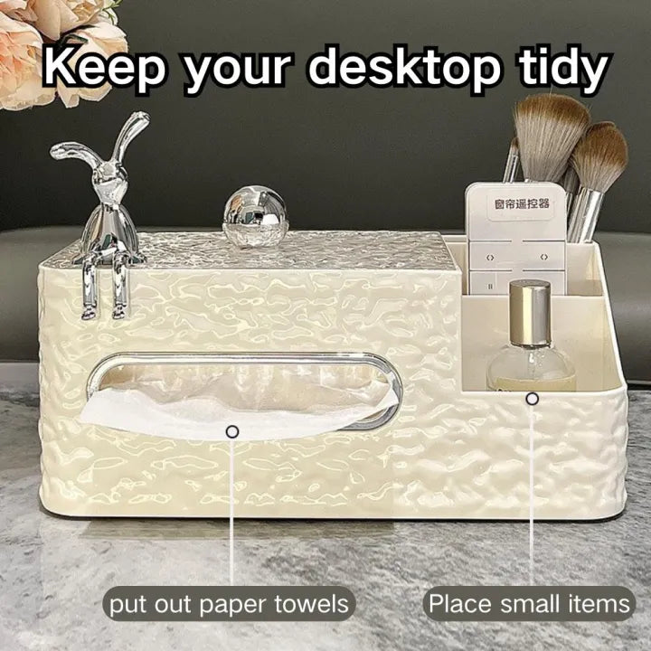 Multifunctional Decorative Tissue Box & Desktop Organizer