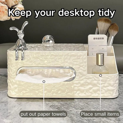 Multifunctional Decorative Tissue Box & Desktop Organizer