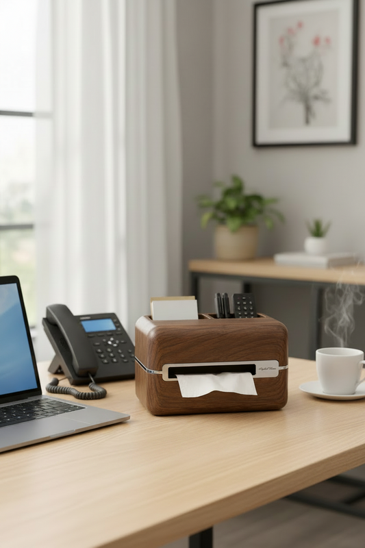 Premium Wooden Tissue Box & Desk Organizer - My Store