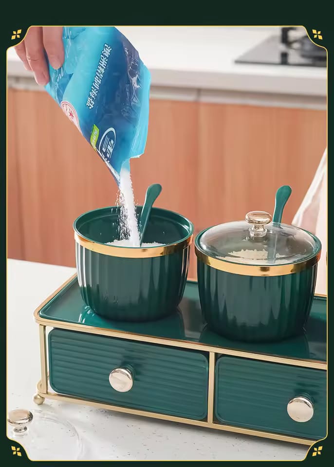 Luxury Emerald & Gold Spice Organizer Set - My Store