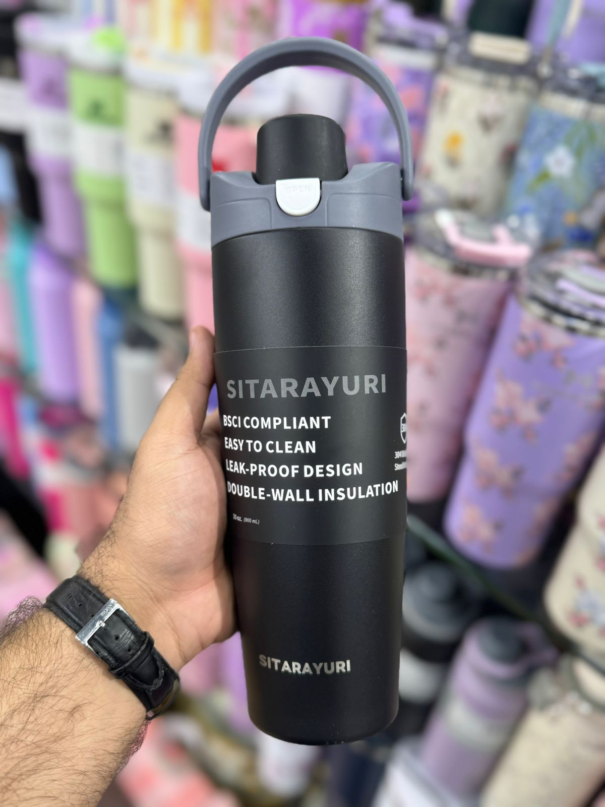 SITARAYURI 900ML Insulated Water Bottle with New Handle